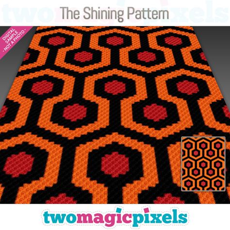 Crochet Shining Blanket, The Shining Crochet, Magic Pixels, Cross Stitch Plastic Canvas, Two Magic Pixels, Sc Crochet, Crochet Cozy, Pixel Crochet, C2c Crochet