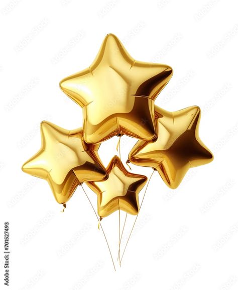 Golden foil star balloons . Cut out on transparent Stock Illustration | Adobe Stock Golden Balloons Png, Golden Balloons, Star Balloons, Selfie Ideas, Photo Illustration, Adobe Stock, Stock Illustration, Foil, Balloons