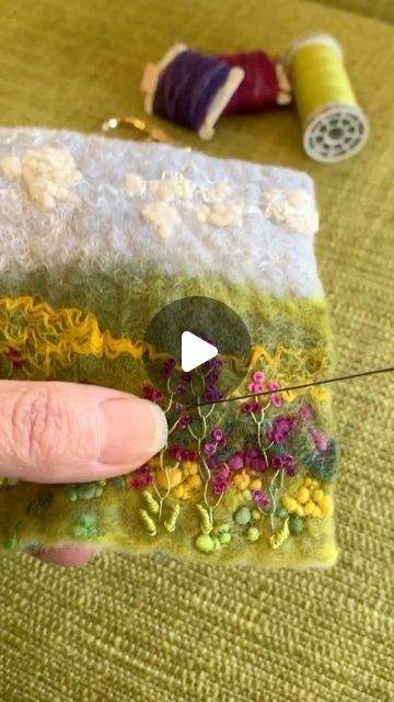 upanddowndale on Instagram: Quiet moments after all that felting!🪡🧵 #societyforembroideredwork #embroideryisart #wetfelting #yorkshireartist #contemporarytextiles… Needle Felting And Embroidery, Dry Felting Ideas, Felted Wool Projects, Felted Embroidery, Felt Artwork, Embroidery On Felt, Felting Diy, Needle Felting Diy, Wool Felt Projects