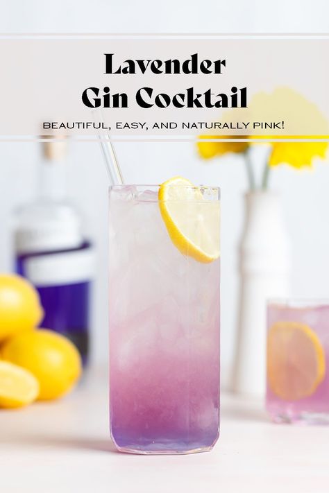 This Lavender Gin Cocktail is made with a mix of Empress 1908 Gin and lemon juice which gives it its beautiful pink color. The gin is naturally colored with butterfly pea flower that gives it its popular blue color that turns purple when mixed with acid like lemon juice. This gin cocktail is easy to make, refreshing, and looks fancy enough to be served at a high-end bar! Sweetened with lavender simple syrup. via @healthfulideas Lavender Gin Cocktail, Lavender Gin, Empress Gin, Lavender Simple Syrup, Empress 1908 Gin, Lemon Blueberry Pancakes, Blue Gin, Chai Spice Mix, Lemon Pancakes