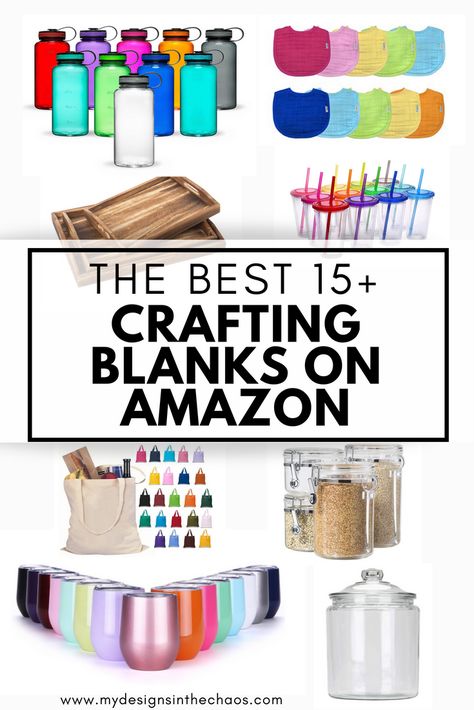 Craft Blanks for vinyl can be found in several different spots but, these are my favorite items to use as blanks from Amazon. Craft Blanks, Vinyle Cricut, Cricut Supplies, Projets Cricut, Wine Bottle Diy Crafts, Cricut Projects Beginner, Mason Jar Crafts Diy, Wine Bottle Diy, Cadeau Diy