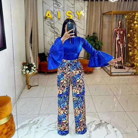 Latest and Best Ankara Trouser and Top Styles 2022. - Ladeey Ankara Trouser And Top Styles For Women, Ankara Palazo Trouser And Top Styles, Ankara Trousers And Top For Ladies, Ankara Trouser And Top Styles, Ankara Trousers And Top For Women, Ankara Trouser And Top, Trouser And Top For Ladies, Ankara Two Piece, Ladies Aesthetic