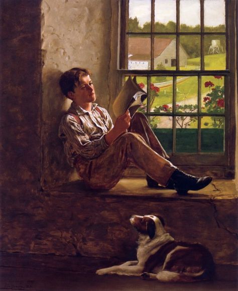 John George Brown (1831 – 1913) | AMERICAN GALLERY Brown Painting, Reading Art, Art Ancien, Looking Out The Window, 인물 드로잉, Reading A Book, Classical Art, The Study, Banksy