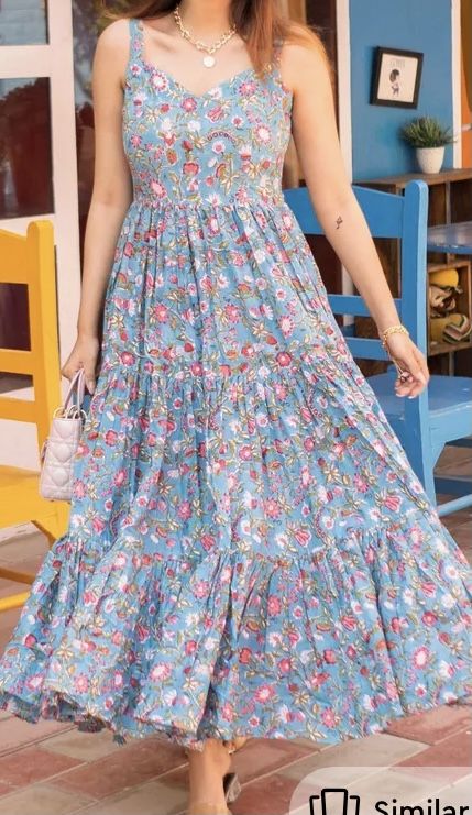 One Pices Dress Western, One Pices Dress Women, Cotton Frocks For Women Designs, 1 Pices Dress, Sleeveless Long Frock, Goa Dress For Women, Plain Frock Designs, Normal Frock Designs, Cotton Long Frocks For Women