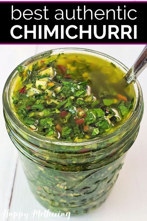 Authentic Chimichurri Recipe, How To Make Chimichurri, Argentine Recipes, Beef Chorizo, Chimichurri Sauce Recipe, Barbecue Recipe, Chimichurri Recipe, Barbecue Pork, Chimichurri Sauce