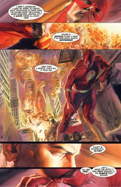 JUSTICE page from series. Pencils by Doug Braithwaite. Painted by Alex Ross. Spectre Dc Comics, Spectre Dc, Comic Scene, Superman Artwork, The Creeper, Wally West, From Series, Superhero Villains, Superman Comic