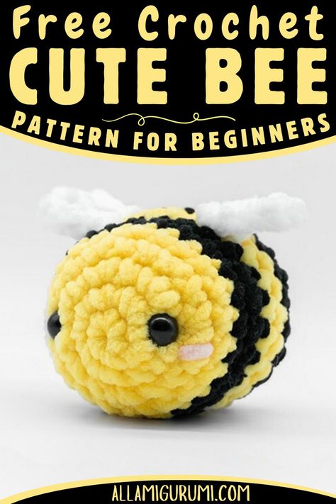 Crochet Cute Amigurumi Bee Pattern For Charming Nurseries Amigurumi Bee Pattern Free, Crochet Patterns Bee Free, Crochet Bumblebee Pattern, Yarn Bee Crochet Patterns Free, Bee Crochet Tutorial, Bee Pattern Crochet Free, Crochet Mini Bee Pattern, Crochet Bubble Bee Pattern, Crochet Bee Plushie Pattern Free