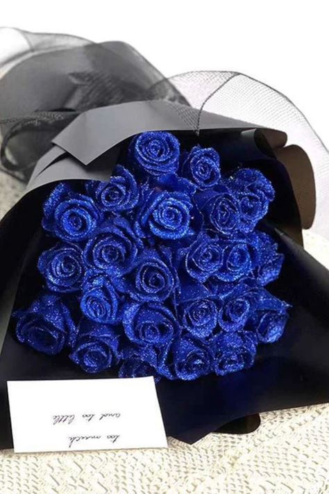 Shimmer and shine with our Glitter Rose Bouquet, the perfect Valentine's Day gift! Sparkle up their day with these dazzling roses that capture hearts and inspire romance. Make this Valentine's unforgettable! 🌹💖 #valentinesday #glitterroses #romanticgifts #sparkle #love #USIndependencedaysale Blue Roses Bouquet, Dark Bouquet, Glittery Flowers, Blue Flower Bouquet, Valentines Day Flowers, Quinceanera Bouquet, Roses Bouquet Gift, Blue Flowers Bouquet, Bouquet Paper