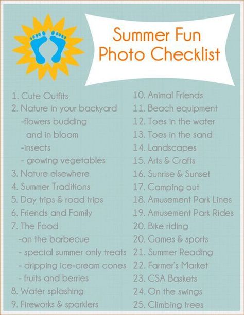 Photo Checklist, Beach Equipment, Photo A Day Challenge, Photo Prompts, Summer Fun List, Photographs Ideas, Photography Challenge, Photography 101, Free Summer