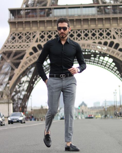 60 Dashing Formal Shirt And Pant Combinations For Men Shirt And Pants Combinations For Men, Black Shirt Combination, Formal Dresses For Men, Shirt Outfit Men, Formal Men Outfit, Mode Costume, Mens Casual Outfits Summer, Men Fashion Casual Shirts, Stylish Men Casual