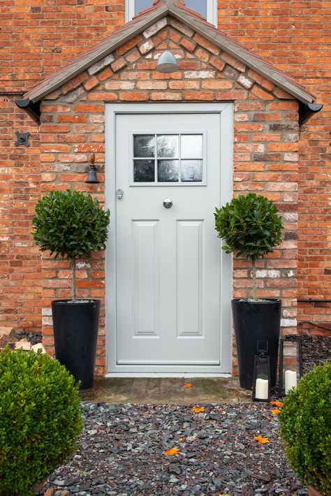 Composite Doors with Side Panels | Endurance® Bespoke Composite Doors Composite Front Doors Uk, Cottage Style Front Doors, Cottage Front Door, Doors With Side Panels, Exterior Door Styles, Porch Extension, Front Doors Uk, Brick Porch, Cottage Front Doors