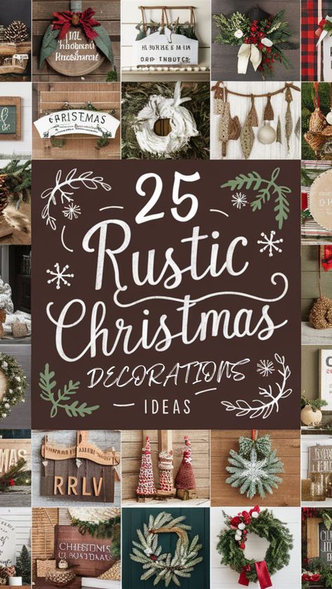 Rustic holiday decor Rustic Decor Christmas, Wood Christmas Presents Decor, Country Rustic Christmas Decor, Burlap Crafts Diy Home Decor, Christmas Centerpieces Diy Rustic, Primitive Winter Decorating, Christmas Rustic Decor Ideas, Vintage Christmas Aesthetic Cozy, Rustic Christmas Centerpieces For Table