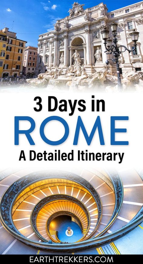 On this 3 days in Rome Itinerary, visit the very best of Rome, including the Colosseum, St. Peter's Basilica, Vatican Museums, Pantheon, Trevi Fountain, Appian Way, Borghese Gallery, Roman Forum, Castel Sant'Angelo, and much more. Europe In September, Borghese Gallery, Earth Trekkers, Greek Cruise, Rome Restaurants, Rome Trip, 3 Days In Rome, Travel Overseas, Appian Way