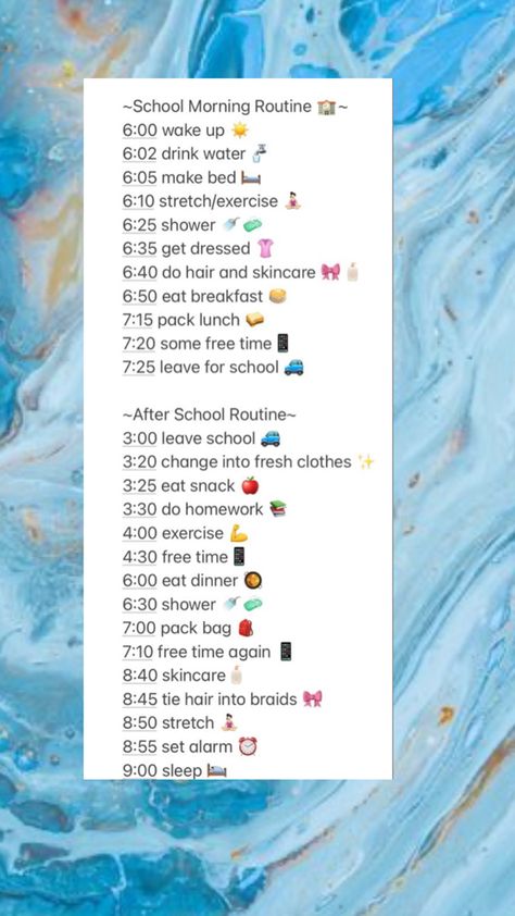 Morning Routine School, Girly Room Decor, Fresh Clothes, After School Routine, Eat Snacks, Girly Room, Night Time Routine, Do Homework, Student Planner