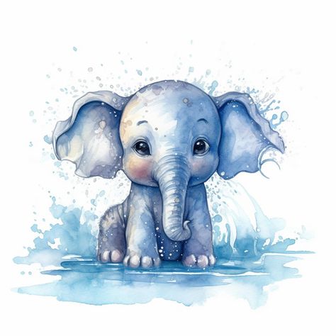 Premium AI Image | There is a watercolor painting of a baby elephant sitting in the water generative ai Baby Elephant Painting, Elephant Sitting, Elephant Painting, Baby Boy Rooms, Boy Baby, Baby Elephant, Premium Photo, Baby Room, Watercolor Painting