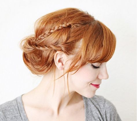 Romantic braided updo Braided Chignon, Hair Tuck, Peinados Recogidos, Cool Braid Hairstyles, Braided Hairstyles For Wedding, Easy Braids, Braided Hairstyles Easy, Messy Hairstyles, Bridesmaid Hair