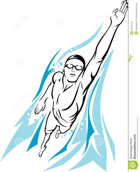 Male Swimmer Freestyle Stock Vector - Image: 49416179 Outline Painting, Male Swimmers, Swimming Tattoo, Swimming Posters, Underwater Scene, Abstract Composition, Drawing Templates, Sports Art, Stencil Art