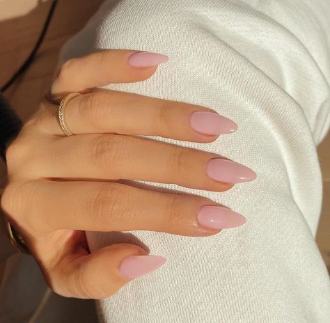 Extra Long Acrylic Nails, Nails Almond Shape, Press On Nails Almond, Pink Press On Nails, Milky Nails, Light Pink Nails, Almond Shape Nails, Almond Acrylic Nails, Nails Medium