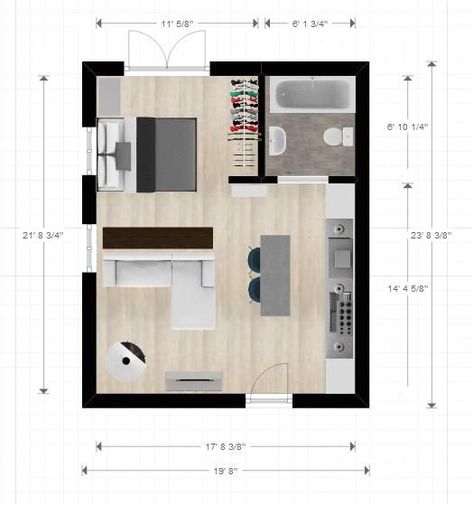 Studio Apartment Plan, Layout Apartment, Small Apartment Plans, Studio Apartment Floor Plans, Apartemen Studio, Studio Floor Plans, One Room Apartment, Studio Layout, Apartment Floor Plan