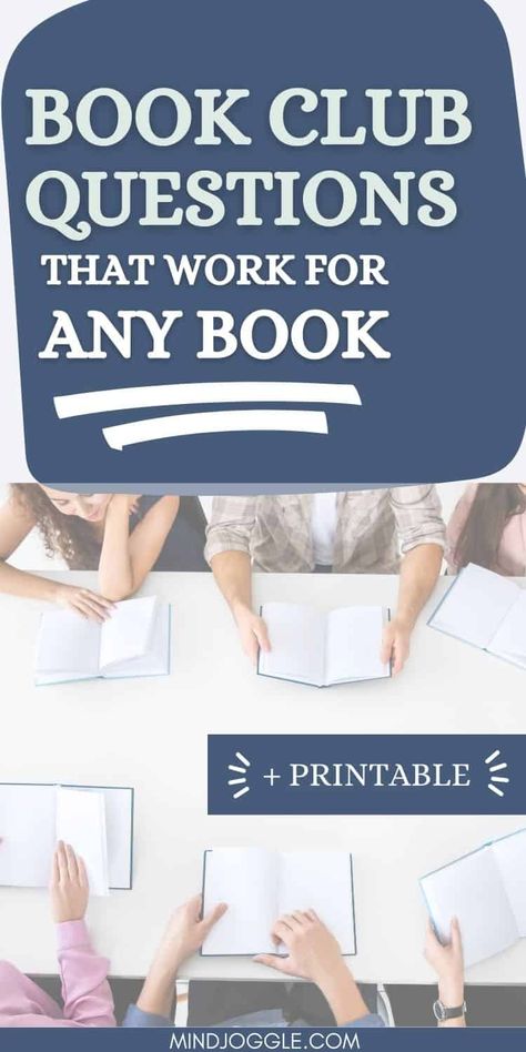 Discover the ultimate book club questions that work for any book! Whether you're diving into a classic novel, exploring a gripping mystery, or delving into thought-provoking non-fiction, these questions will take your book club discussions to the next level. Subscribe to get access to a printable version of these game-changing book discussion questions. It's time to ignite meaningful conversations and unlock new perspectives with every page turn. Get ready to rock your next book club meeting. Book Club Printables, Book Club Discussion Questions, Book Club Ideas, Book Club Activities, Book Club Discussion, Book Club Questions, Summer Book Club, Book Club Reads, Starting A Book