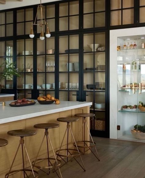 A Sophisticated + Warm Dream Home Made for Family and Entertaining – Becki Owens Blog Kitchen Inspiration Design, Pantry Design, Glass Cabinet, Küchen Design, Kitchen Style, Dream Kitchen, Kitchen Inspirations, Kitchen Interior, A Kitchen