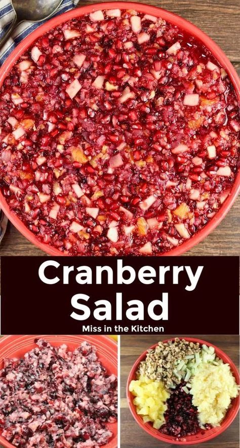 Cranberry Salad With Canned Cranberries, Fresh Cranberry Salad Recipes, Homemade Cranberry Salad, Cranberry Salad With Fresh Cranberries, Cranberry Pomegranate Salad, Amish Cranberry Salad, Cranberry Recipes Salad, Cranberry Nut Salad, Cranberry Salad With Celery