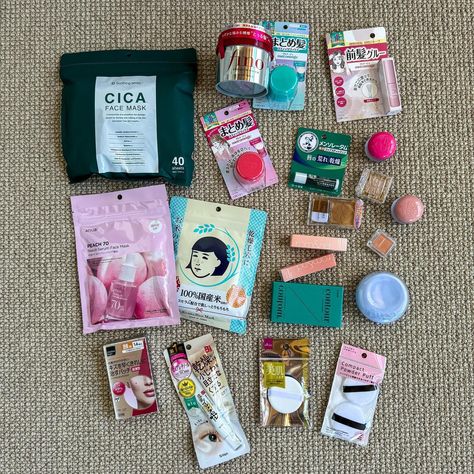 Tokyo Haul 🛍️ Here’s what I brought home from my trip to Japan. Some of these are for gifts and I also didn’t take a photo of the chocolate and candy I got too (because it’s been eaten) Japan Haul, Life In Pieces, Japan Gifts, Powder Puff, Japan Travel, How To Take Photos, Tokyo, Daisy, Candy