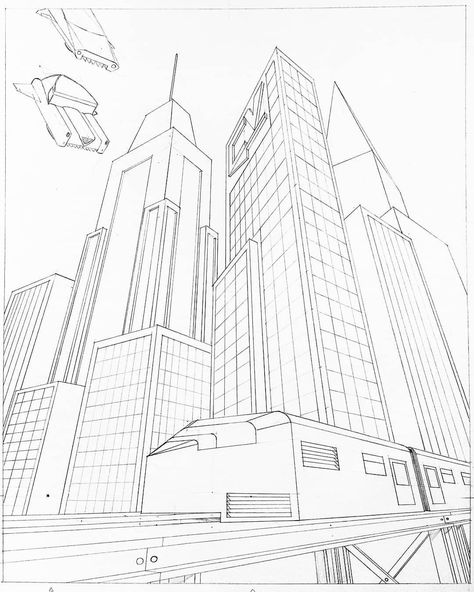 Some random futuristic city. . . #city #futuristiccity #flyingcar #train #futuristictrain #perspective #threepointperspective #pencil… Future School Drawing, Future Drawing City, City Looking Up, Architecture City Drawing, Futuristic City Drawing Easy, Futuristic City Sketch, Futuristic Drawings Sketch, Future Cities Drawing, City Of The Future Drawing