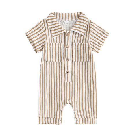 Jumpsuit Spring, Newborn Gown, Fashion Packaging, Boys Summer, Boys Stripes, Summer Denim, Short Sleeve Romper, Boys Romper, Striped Rompers