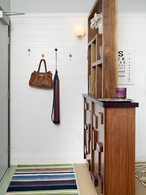 Entry way separated from living room | For the Home | Pinterest ... Entrance Divider Entryway Small Spaces, Entryway Wall Divider, Entryway Table Room Divider, Foyer Divider Entryway, Entryway Separation, Awkward Entryway Ideas, Entry Shelves, Room Divider Entryway, Entryway Divider