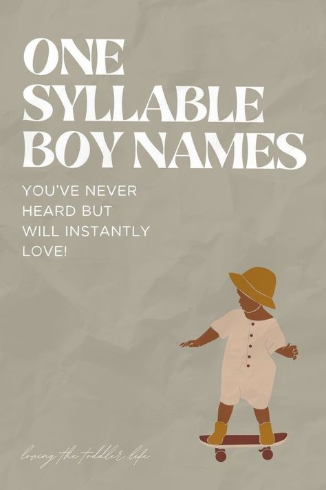 Searching for cute baby boy names in 2024? This list of one syllable boy names includes all different styles of short boy names - whether you love more cute baby names, or slightly unusual baby names, or even majorly uncommon baby names, this full list of cute baby girl names with meanings will give you tons of name inspiration! 1 Syllable Boy Names, Three Syllable Boy Names, Boy Names Uncommon, One Syllable Boy Names, One Syllable Names, Short Boy Names, Western Baby Names, Country Boy Names, Uncommon Boy Names