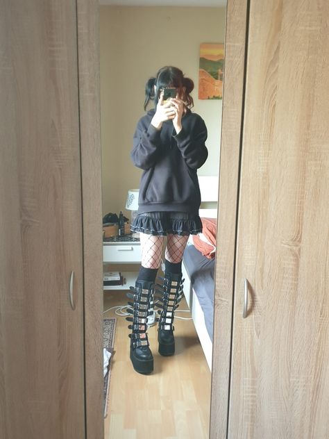 girl #girl
Darkkawaii #darkkawaii
fashion #fashion
goth #goth
alternativefashion #altfashion
fashionideas #altinspo
gothideas #gothideas
kawaiigoth #kawaiigoth
outfitideas 
grungeaesthetic
Demonia
DemoniaSwing
DemoniaBoots Casual Demonia Outfit, Styling Demonia Boots, Black Demonia Boots Outfit, Platform Demonia Outfit, How To Style Demonia Boots, Demonia Outfit Ideas, Outfits With Demonia Boots, Demonias Outfit Ideas, Demonia Shoes Outfit