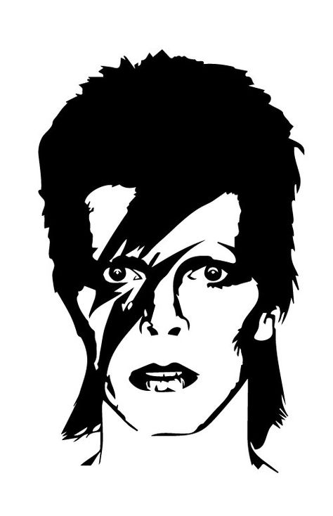 David Bowie wall sticker Silhouette Arte, Face Stencils, David Bowie Art, Bowie Art, Stippling Art, Shadow Photos, Silhouette Stencil, Stencil Art, Silhouette Art