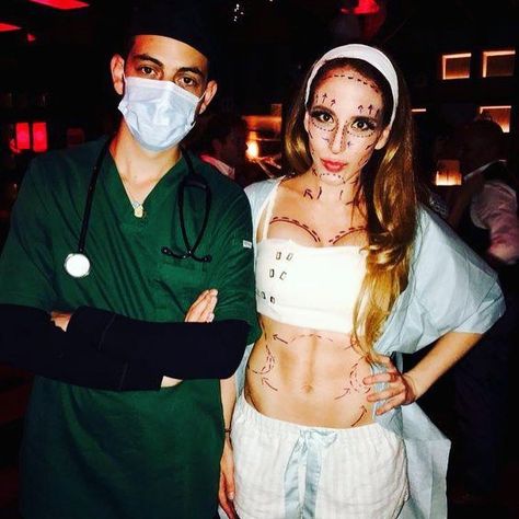 Spending time on @pinterest never disappoints! Here are some hilarious DIY Halloween costume ideas that are #niptuck perfection! Wish we could tag the appropriate people! (If it’s you, please let us know!) #plasticsurgery #halloween #costume #DIY #funny #wackywednesday #cosmeticsurgery #pinterest #plasticsurgerycenter #diyhalloweencostume #diyhalloween @2lebrit2quit #2lebritt2quit Patient Halloween Costume, Halloween Costumes Aesthetic Girl, Aesthetic Costumes, Doctor Halloween Costume, Halloween Costumes Aesthetic, Friend Halloween Costumes, Best Friend Halloween, Doctor Halloween, Costumes Scary