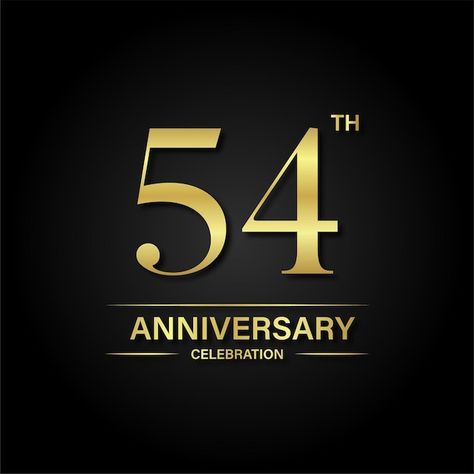 54th Anniversary, Anniversary Celebration, Black Background, Premium Vector, Black Backgrounds, Graphic Resources, Black Color, Gold Color, Celebrities