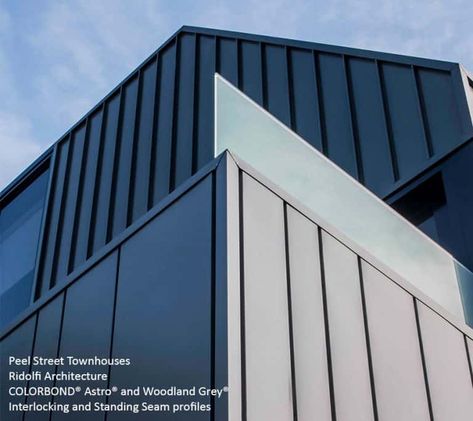 COLORBOND® Steel - Metal Cladding Systems Wall Panel System, Street Townhouse, Screen Plants, Metal Wall Panel, House Cladding, Cladding Materials, Cladding Systems, Metal Cladding, Cladding Panels