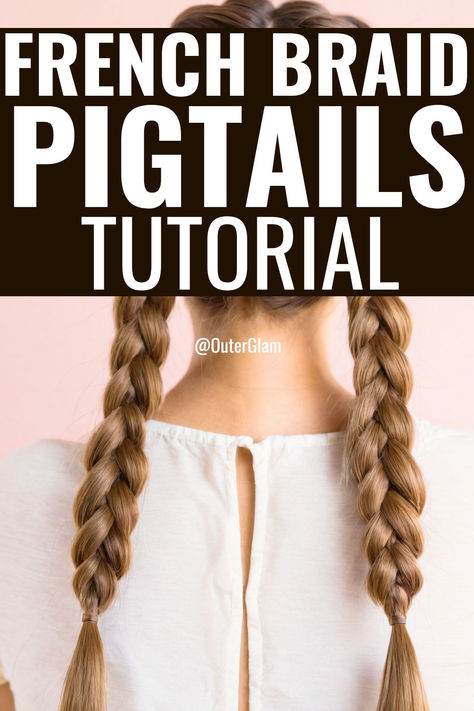 Whether you're looking for a stylish hairstyle for the gym or a chic look for everyday wear, French braid pigtails are a versatile choice. If you've always wanted to master this classic style but found it challenging, this step-by-step tutorial is exactly what you need. Learn how to create perfect French braid pigtails, from sectioning your hair to adding strands as you go. French Braid Pigtails Tutorial, Braid Pigtails, Braids Pigtails, Crochet Braids For Kids, French Braid Pigtails, School Braids, Double French Braids, Braiding Your Own Hair, Hair Vector