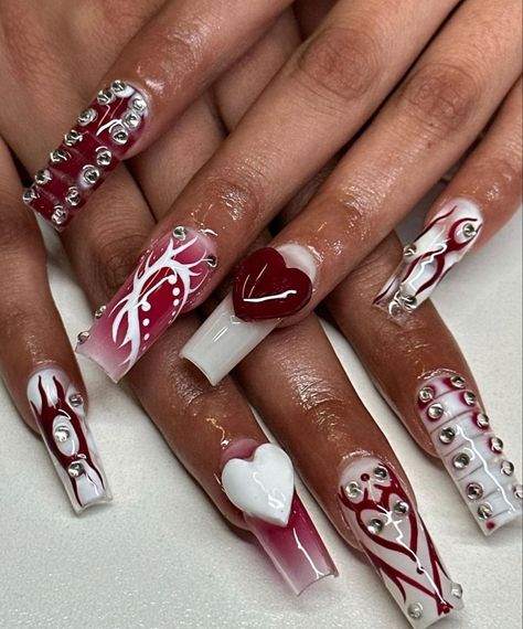 Rave Nails, Concert Nails, Vday Nails, Goth Nails, Edgy Nails, Nail Designs Valentines, Grunge Nails, Stiletto Nails Designs, Glow Nails