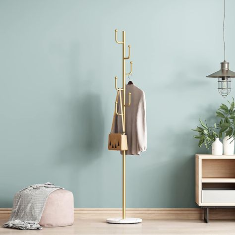 #salonsuite #hairsalon #salon Gold Coat Rack, Black Clothing Rack, Standing Clothes Rack, Free Standing Coat Rack, Gold Coat, Tree Coat Rack, Modern Coat Rack, Vintage Cactus, Standing Coat Rack