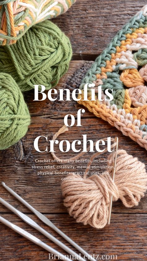 Discover the many benefits of crochet, including stress relief, creativity, mental stimulation, physical benefits, practical uses, and community. Crochet is a timeless handicraft that offers a range of therapeutic benefits, making it the perfect hobby for anyone looking to de-stress and unleash their creativity. Learn more about the benefits of crochet today! Crochet Benefits, Benefits Of Crocheting, Crochet Quotes Creative, Hobbies Quote, Crochet Quote, Crochet Bouquet, Creativity Quotes, Creative Outlet, New Hobbies