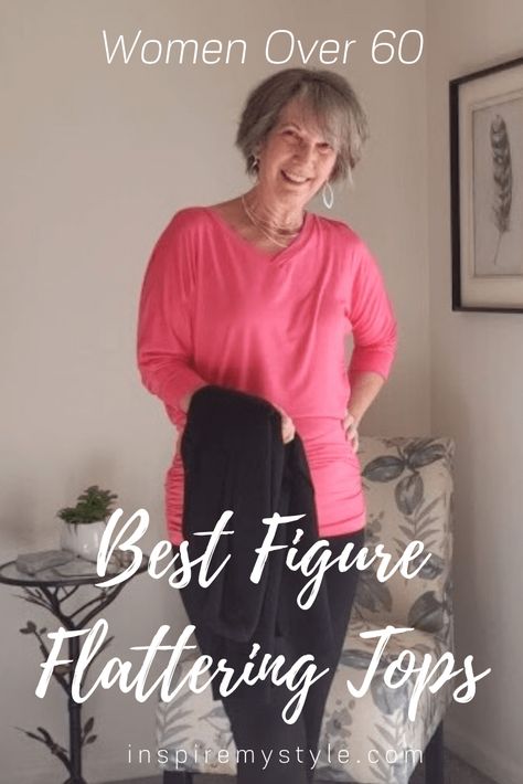 Find the best figure-flattering, slimming tunic style tops for women over 60 (or over 50!), with choices that are casually stylish, including a variety of price points. #best #figureflattering #tops #tunics #womeover50 #fashionover60 #womenover60 #midlifeinspirations #slimming Fashion For 60 Year Old Women Casual, Plus Size Over 60 Fashion For Women, Styles For Women Over 60 Casual, Over 60 Fashion Casual, Dressing Over 70, Ageless Style Over 70, Women Over 60 Fashion Classy, Stylish Older Women Over 60, 70 Year Old Women Fashion