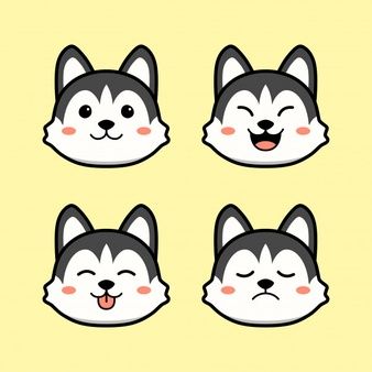 Premium Vector | Cute husky dog sitting mascot design illustration Dog Drawings Simple, Cute Dog Drawings, Husky Cartoon, Easy Dog Drawing, Wolf Puppies, Dog Drawing Ideas, Sleeping Wolf, Dog Face Drawing, Husky Drawing