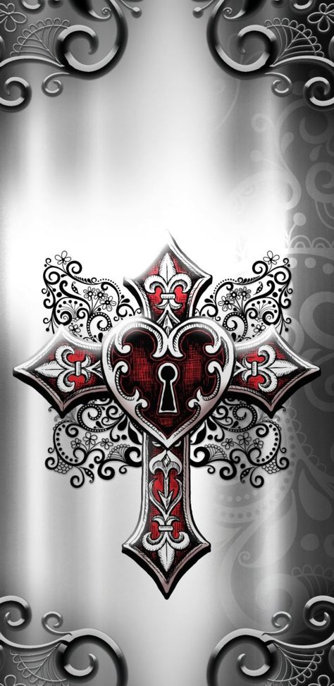 Cross Types, Skull Outfit, Fancy Wallpaper, Iphone Wallpaper Bible, Cross Drawing, Lace Wallpaper, Adidas Art, Cross Pictures, Batman Tattoo