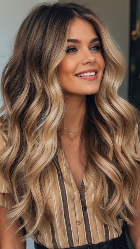 Fall for These 15 Hair Color Trends: The Ultimate Brunette and Blonde Guide - Inspire Inlet Dark Highlights In Blonde Hair, Dark Balyage Long, Hair Color Contouring, Fall Blonde Color Ideas, Blonde Ombre Hair Color For Brunettes, Fall Balyage Long Hair Blonde, Fall Hair Blonde Highlights, Balayage With Dark Hair, Haïr Cut Style For Long Hair