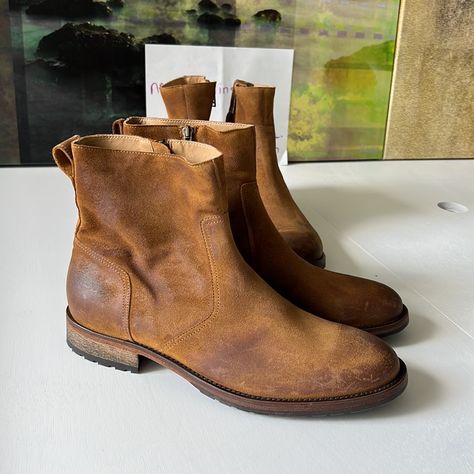 -Designer = Belstaff - Sizes: 44.5m(11.5m); 45m(12m). Trunk 7 - Made In Italy -5heel Height = Approximately 1.25” Inches - Height Measured At Top Tip Of Boots To Bottom Tip Of Heel:44.5m=19.5cm; 45m= 20cm - Rugged Rubberized Outsole - Leather Interior Lining - Measured Underneath Outsole From Front Tip Of Shoes To Back Tip Of Heel To Give An Estimate Of Size Length: 44.5m= 32cm; 45m= 32.3cm. - Genuine And Authentic Or Your Money 7back Trunk 7 Ariat Cowboy Boots, Suede Biker, Chelsea Boots Mens, Luxury Boots, Rugged Leather, Leather Boots Heels, Men’s Boots, Suede Leather Boots, Shearling Boots