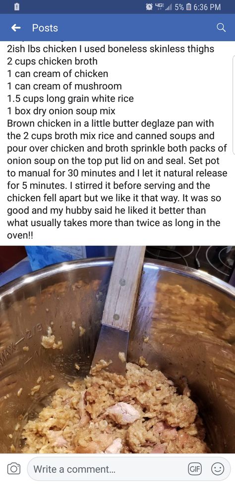 Tweaked my moms recipe for Sunday chicken aka no peek chicken to work in my instant pot🤤 No Peek Chicken And Rice Instant Pot, Chicken And Rice Instant Pot, No Peek Chicken And Rice, Sunday Chicken, Rice Instant Pot, No Peek Chicken, No Peek, Sunday Recipes, Chicken Main Dishes