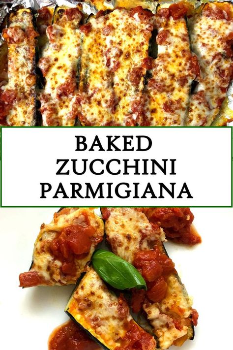 Baked Zucchini Parmigiana - A Veggie Delight Zucchini And Mushroom Recipes Baked, Zucchini Parmigiana Recipe, Baked Zucchini Recipes Oven, Oven Baked Zucchini Spears, Zucchini Parmesan Bake, Zucchini Tomato Sauce, Zucchini Parm, Baked Zucchini Recipes, Zucchini Parmigiana