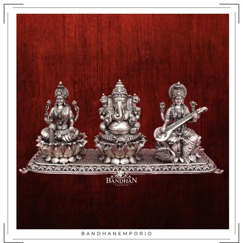 Made in 92.5 Silver, handcrafted to perfection 3D Idol, comes with hallmark. Whatsapp +91-9963713989, +1-647-472-9097 Free Shipping to US and Canada #Silveridols #silver925 #bandhanemporio #poojaarticles #giftideas #antique #handmade #hancrafted #3didols #Ganesh #ganesha #lakshmi #saraswathi Silver Ganesh Murti, Silver Ganesh Laxmi Murti, Silver God Idols For Pooja Room, Silver Lakshmi Devi Idol, Silver Idols For Pooja, Silver Ganesha Idol, Silver God Idols, Silver Idols, Silver Statue