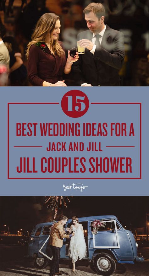 15 Best Wedding Ideas For A Jack And Jill Couples Wedding Shower | YourTango Couples Wedding Shower Themes, Couples Wedding Shower Games, Couples Shower Decorations, Couples Shower Gifts, Couples Shower Themes, Hops Wedding, Wedding Shower Cakes, Best Wedding Ideas, Wedding Shower Themes