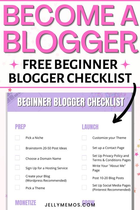 how to become a blogger Blogging Checklist, Become A Blogger, Blog Checklist, Beginner Blogger, Blog Strategy, Social Media Pages, Money Making, Blogging For Beginners, Make Money Blogging